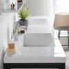 KEETCHEN SEATTLE 84" Glossy White Wall Hung Modern Bathroom Vanity with Matte Black Stainless Steel Frame - Image 5