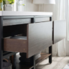 KEETCHEN SEATTLE 72" FREESTANDING MODERN GREY OAK VANITY WITH BLACK STAINLESS STEEL FRAME - Image 3