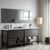 KEETCHEN SEATTLE 84" FREESTANDING MODERN GREY OAK VANITY WITH BLACK STAINLESS STEEL FRAME - Image 5