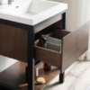 KEETCHEN SEATTLE 24" FREESTANDING MODERN VANITY WITH ROSEWOOD MATTE BLACK STAINLESS STEEL FRAME - Image 5