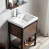 KEETCHEN SEATTLE 24" FREESTANDING MODERN VANITY WITH ROSEWOOD MATTE BLACK STAINLESS STEEL FRAME - Image 2