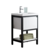 KEETCHEN SEATTLE 24" FREESTANDING MODERN WHITE VANITY WITH MATTE BLACK STAINLESS STEEL FRAME - Image 2