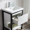 KEETCHEN SEATTLE 24" FREESTANDING MODERN WHITE VANITY WITH MATTE BLACK STAINLESS STEEL FRAME - Image 5
