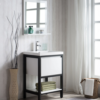 KEETCHEN SEATTLE 24" FREESTANDING MODERN WHITE VANITY WITH MATTE BLACK STAINLESS STEEL FRAME - Image 3