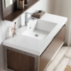 KEETCHEN SEATTLE 42" Grey Oak Wall Hung Modern Bathroom Vanity with Matte Black Stainless Steel Frame - Image 3