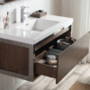 KEETCHEN SEATTLE 42" Grey Oak Wall Hung Modern Bathroom Vanity with Matte Black Stainless Steel Frame - Image 2