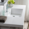 KEETCHEN SEATTLE 48" Glossy White Wall Hung Modern Bathroom Vanity with Chrome Stainless Steel Frame - Image 2