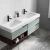 KARTON REPUBLIC MARFA 60” ALOE GREEN/WALNUT WALL MOUNT MODERN BATHROOM VANITY - Image 4