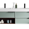 KARTON REPUBLIC MARFA 60” ALOE GREEN/WALNUT WALL MOUNT MODERN BATHROOM VANITY - Image 8