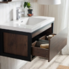 KEETCHEN SEATTLE 36" Rosewood Wall Hung Modern Bathroom Vanity with Matte Black Stainless Steel Frame - Image 2