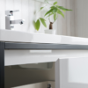 KEETCHEN SEATTLE 48" Glossy White Wall Hung Modern Bathroom Vanity with Matte Black Stainless Steel Frame - Image 4