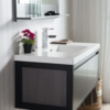 KEETCHEN SEATTLE 48" Grey Oak Wall Hung Modern Bathroom Vanity with Matte Black Stainless Steel Frame - Image 3