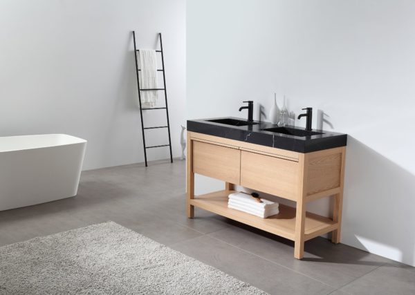 KARTON REPUBLIC BIBURY 48” WHITEWASH OAK FREESTANDING MODERN BATHROOM VANITY - Image 3