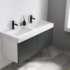 KARTON REPUBLIC MANAROLA 48” DARK GRAY WITH THICK QUARTZ WALL MOUNT MODERN BATHROOM VANITY - Image 3