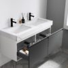 KARTON REPUBLIC MANAROLA 48” DARK GRAY WITH THICK QUARTZ WALL MOUNT MODERN BATHROOM VANITY - Image 4