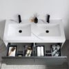 KARTON REPUBLIC MANAROLA 48” DARK GRAY WITH THICK QUARTZ WALL MOUNT MODERN BATHROOM VANITY - Image 5