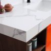 KARTON REPUBLIC MANAROLA 60” RED AMBER WITH THICK QUARTZ WALL MOUNT MODERN BATHROOM VANITY (OPEN SHELVES) - Image 9
