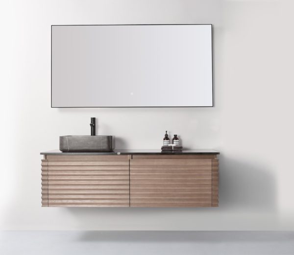 KARTON REPUBLIC OCALA 60” CHESTNUT WALL MOUNT MODERN BATHROOM VANITY - Image 2