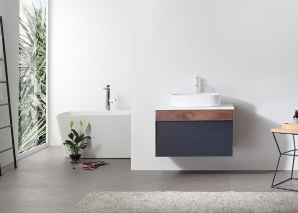 KARTON REPUBLIC RONDA 30” DARK BLUE WALL MOUNT MODERN BATHROOM VANITY - Image 2