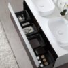 KARTON REPUBLIC RONDA 55” SMOKE GRAY OAK WALL MOUNT MODERN BATHROOM VANITY - Image 4
