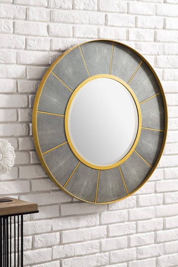 James Martin Compass 35.5" Mirror, Crimson Gold and Shagreen Platinum - Image 3