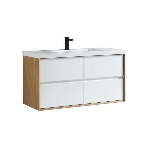 KEETCHEN Houston Glossy White 48" Wall mounted vanity - Image 3