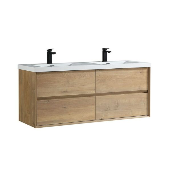 KEETCHEN Houston 60" White Oak Double sink vanity - Image 2