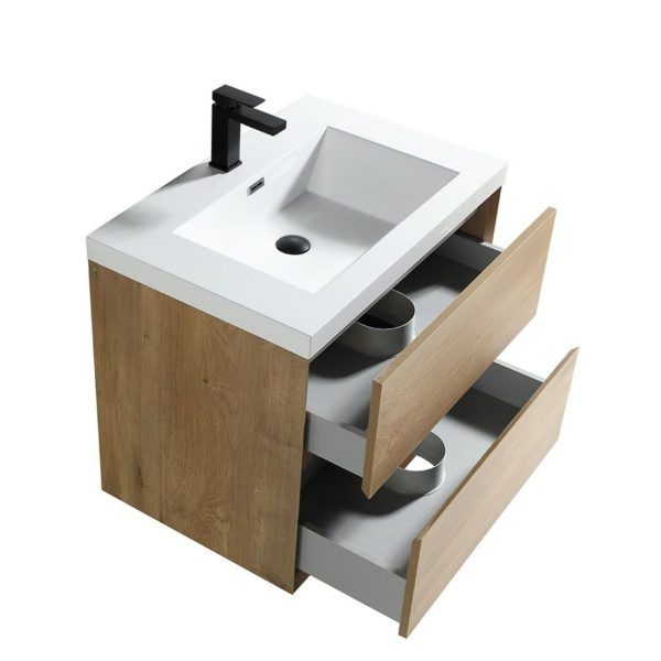 KEETCHEN Houston 30" White Oak wall mounted vanity - Image 3