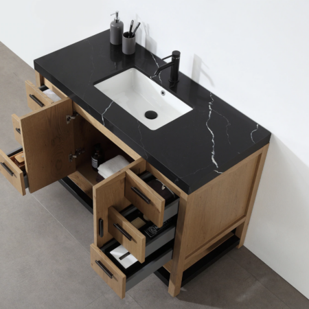 Karton Republic Winchester 48" Vanity in Pecan Oak with Black Countertop - Image 4