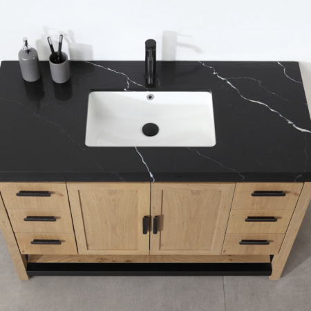 Karton Republic Winchester 48" Vanity in Pecan Oak with Black Countertop - Image 2