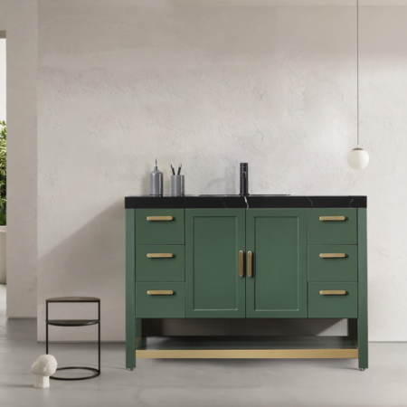 Karton Republic Winchester 48" Vanity in Forest Green with Black Countertop - Image 2