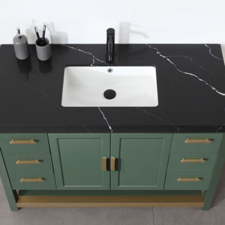 Karton Republic Winchester 48" Vanity in Forest Green with Black Countertop - Image 3