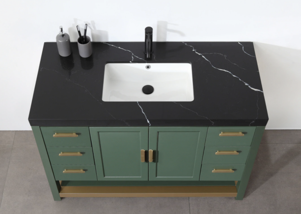 Karton Republic Winchester 48" Vanity in Forest Green with Black Countertop - Image 3