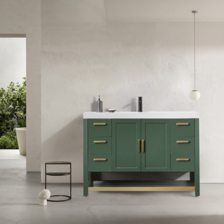 Karton Republic Winchester 48" Vanity in Forest Green with White Countertop - Image 2