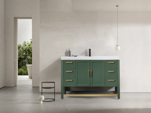 Karton Republic Winchester 48" Vanity in Forest Green with White Countertop - Image 2