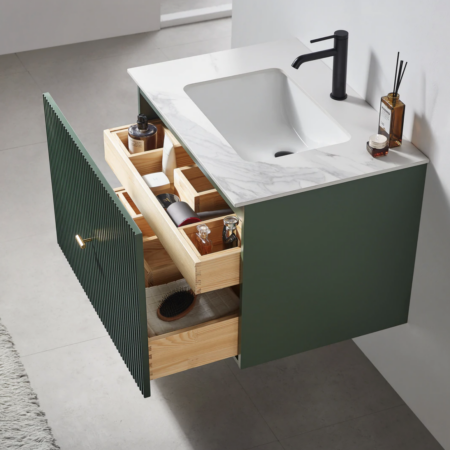 Karton Republic 30" Barcelona Floating Vanity in Forest Green - Image 3