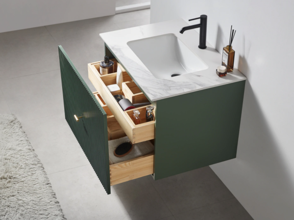 Karton Republic 30" Barcelona Floating Vanity in Forest Green - Image 3