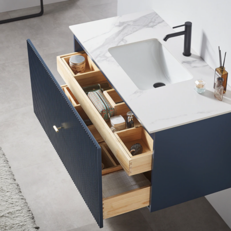 Karton Republic 42" Barcelona Floating Vanity in Dark Blue - Image 3