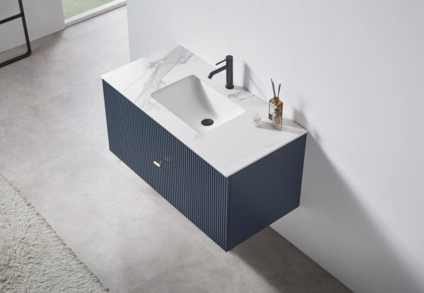 Karton Republic 42" Barcelona Floating Vanity in Dark Blue - Image 4