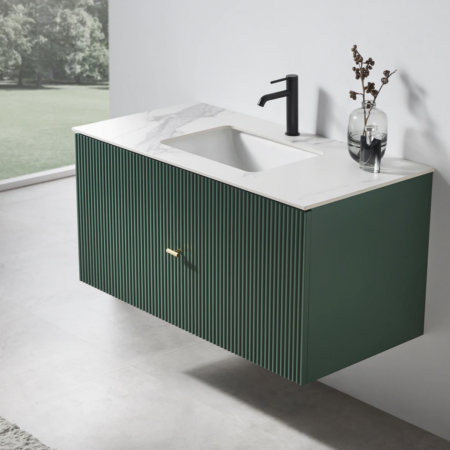 Karton Republic 42" Barcelona Floating Vanity in Forest Green - Image 5
