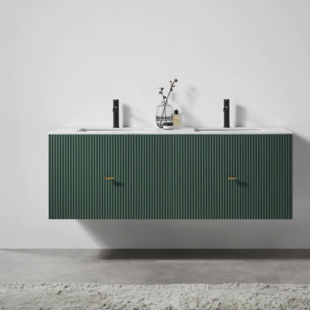 Karton Republic 60" Barcelona Double Floating Vanity in Forest Green - Image 2