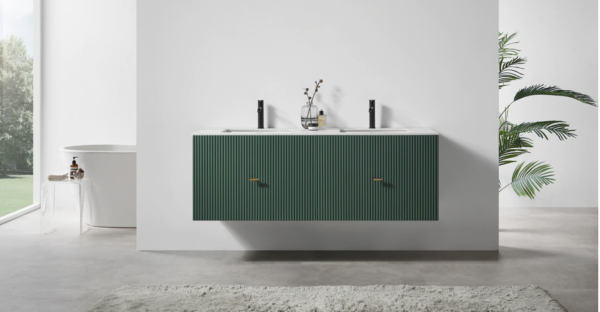 Karton Republic 60" Barcelona Double Floating Vanity in Forest Green - Image 2