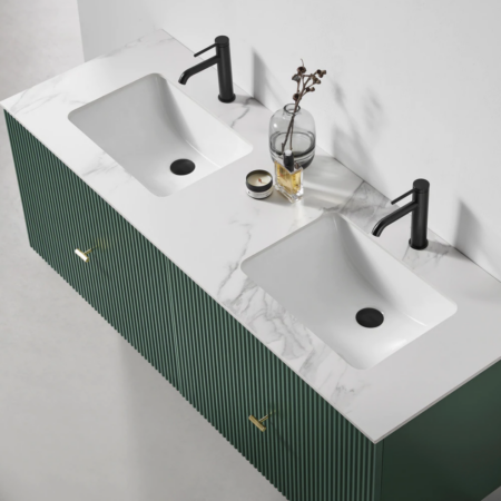 Karton Republic 60" Barcelona Double Floating Vanity in Forest Green - Image 4