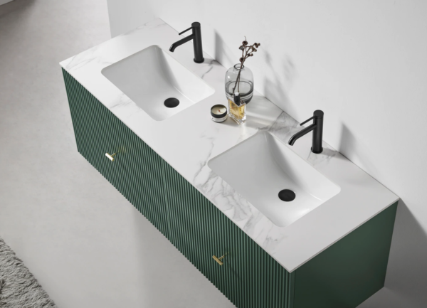 Karton Republic 60" Barcelona Double Floating Vanity in Forest Green - Image 4