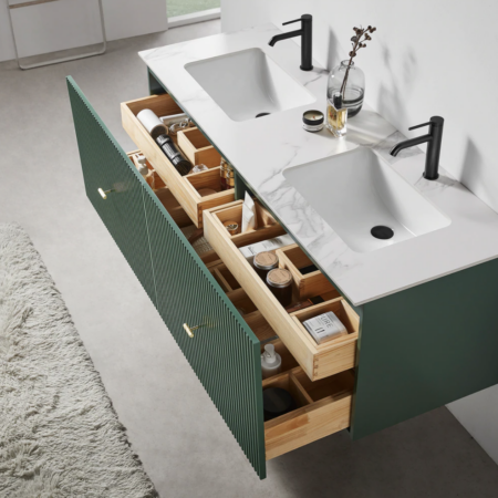 Karton Republic 60" Barcelona Double Floating Vanity in Forest Green - Image 3