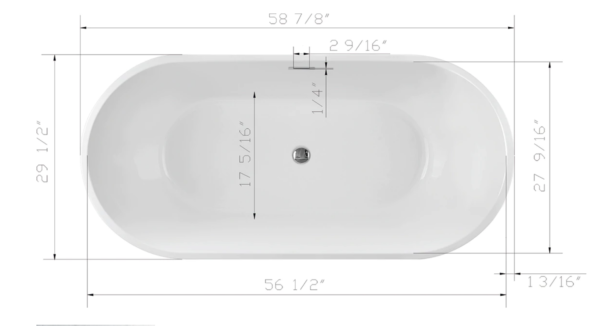 Karton Republic 60" Essex Freestanding Bathtub - Image 5