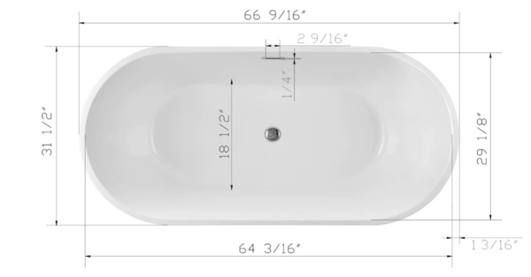 Karton Republic 67" Essex Freestanding Bathtub - Image 4