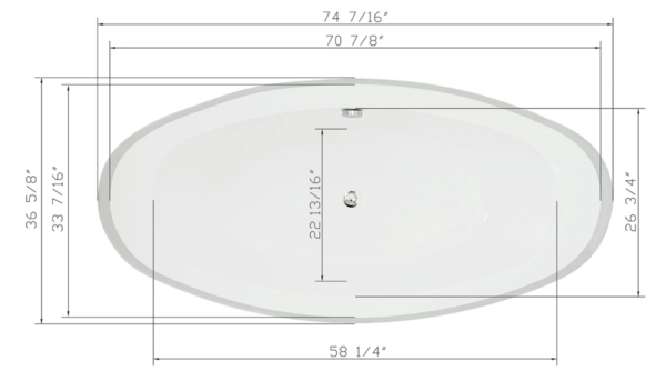 Karton Republic 75" Barcelona Freestanding Bathtub - Image 5