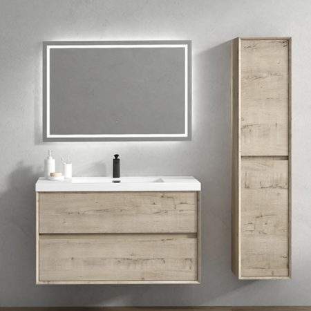 Keetchen Houston 42" Floating Vanity in Light White Oak - Image 2