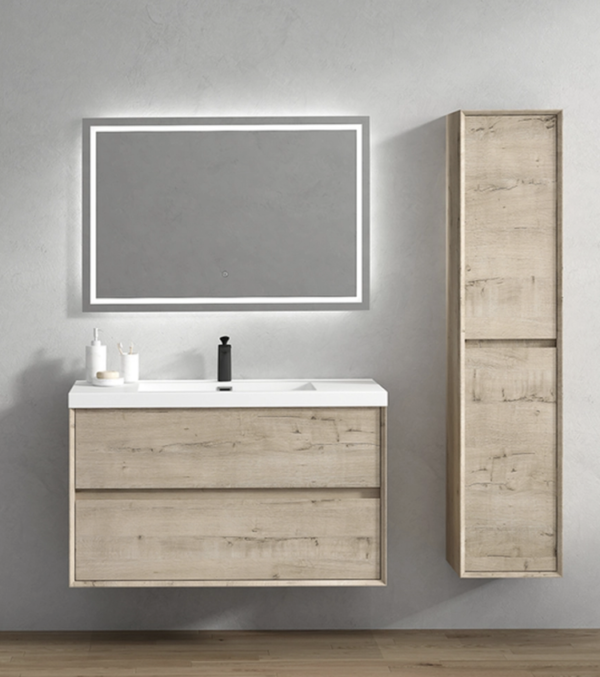 Keetchen Houston 42" Floating Vanity in Light White Oak - Image 2